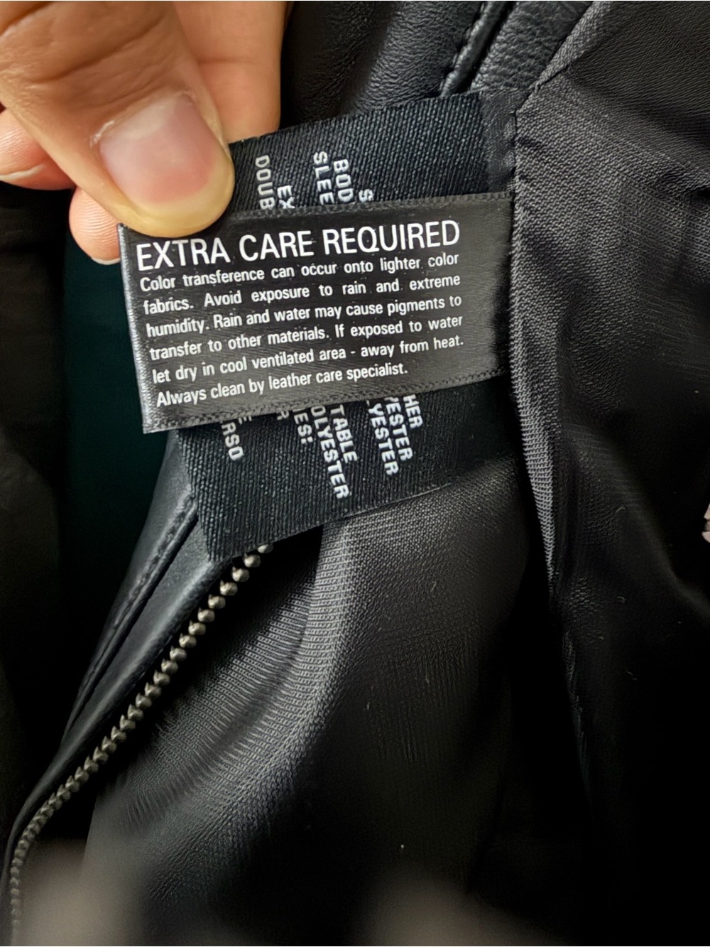 Cole Haan Men's Black Leather Zip-Front Jacket - Picture 6 of 6